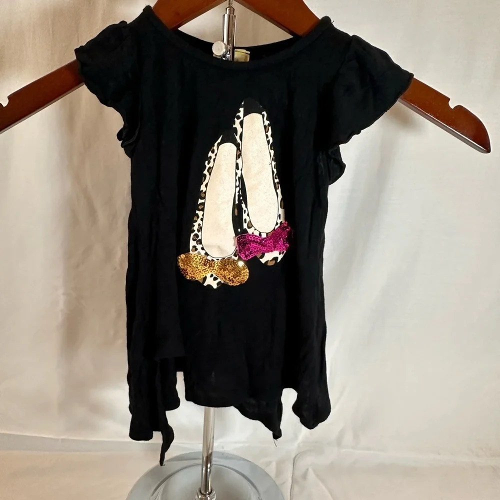 Designer From Denny’s! Kiddo by Katie Black Tee with Sequin Ballet Flats Design